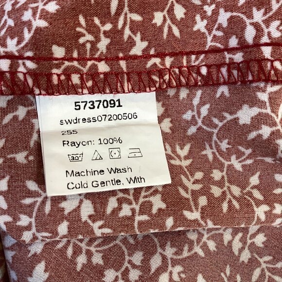 Shein Sundress Mini Dress Sz S Red Ditzy Floral Spaghetti Strap 254G - Picture 8 of 9